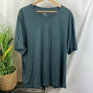 Perk Teal Blue 100% Pima Cotton Short Sleeve Crew Neck Tee T Shirt 2XL